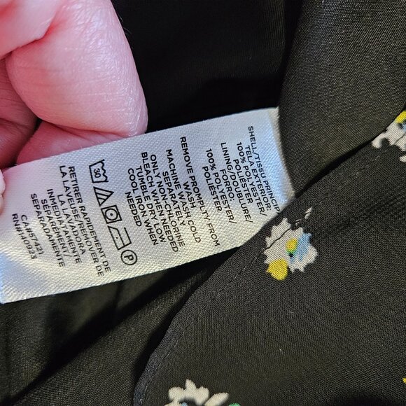 LOFT black floral mini skirt size S - Picture 6 of 7